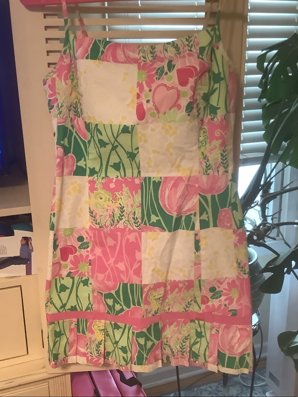 Lilly Pulitzer Cotton Dress Vintage in Pink, Green & white